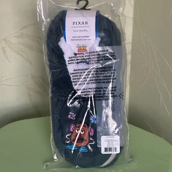 VERA BRADLEY DISNEY PIXAR COZY LIFE SLIPPERS:NWT ANDY'S ROOM MR./MRS. POTATOHEAD - Picture 8 of 8
